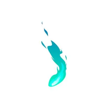 Vector illustration of fire effect, green shade, with twisted tongues of flame. 스톡 일러스트