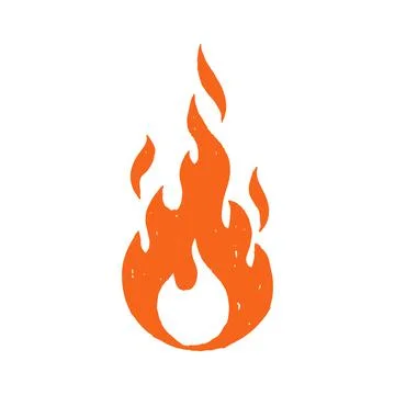 Vector illustration of fire in hand-drawn style. Stock Illustration
