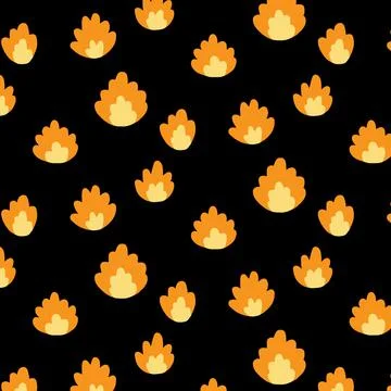 Vector illustration of fire pattern on black background. Иллюстрация