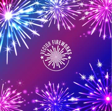 Vector Illustration of Fireworks Stock-Illustration