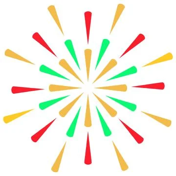 Vector illustration of fireworks isolated on transparent background. Stock Illustration