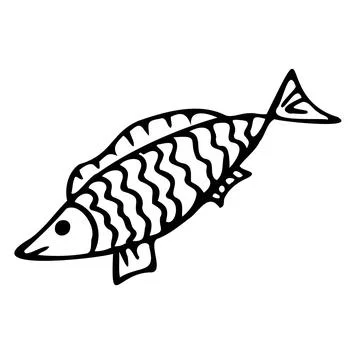 Vector illustration of fish in doodle style Stock Illustration