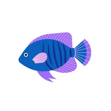 Vector illustration of fish isolated on white background. Handdrawn design el Stock Illustration