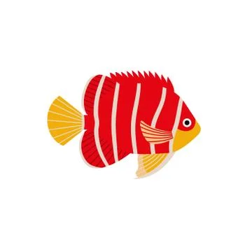 Vector illustration of fish isolated on white background. Handdrawn design el Stock Illustration