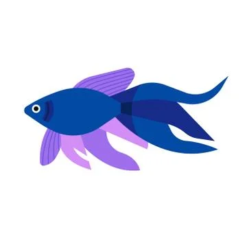 Vector illustration of fish isolated on white background. Handdrawn design el Stock Illustration