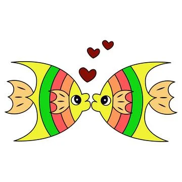 Vector Illustration of Fish in love Stock Illustration