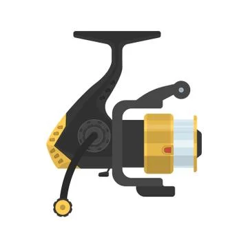 Vector illustration of fishing fixed-spool reel Illustrazione stock