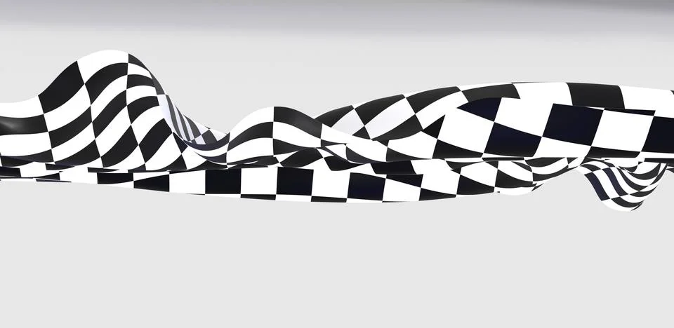 Vector illustration of flag of auto race, checkered black and white pattern of Stock Illustration
