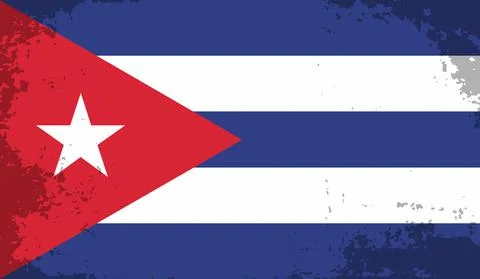 Vector Illustration flag of cuba in grunge texture style. Illustrazione stock