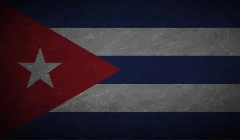 Vector Illustration flag of cuba in grunge texture style. 스톡 일러스트