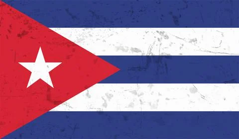 Vector Illustration flag of cuba in grunge texture style. Stock Illustration