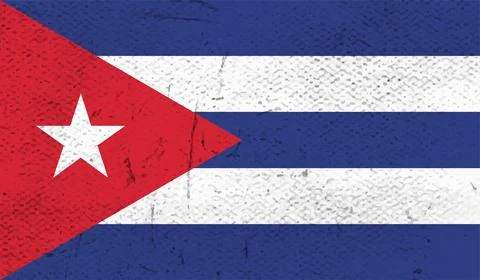 Vector Illustration flag of cuba in grunge texture style. Illustrazione stock