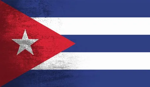 Vector Illustration flag of cuba in grunge texture style. Illustrazione stock