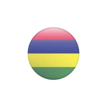 Vector illustration flag of Mauritius icon. Round national flag of Mauritius. Stock Illustration