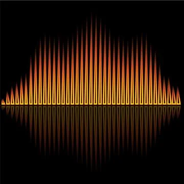 Vector illustration of flame flare equalizer bars on black background Stock Illustration