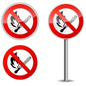 Vector illustration of flame prohibited sign Stock Illustration