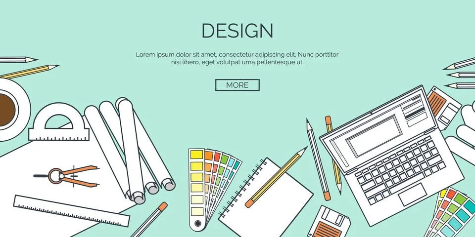 Vector illustration. Flat architectural project. Teamwork building and planning Stockillustratie