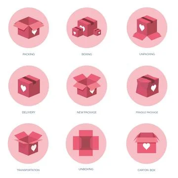 Vector illustration. Flat background with box. Love and hearts. Valentines day イラスト素材