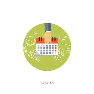 Vector illustration. Flat background with calendar. Time date. 31 december. New 스톡 일러스트