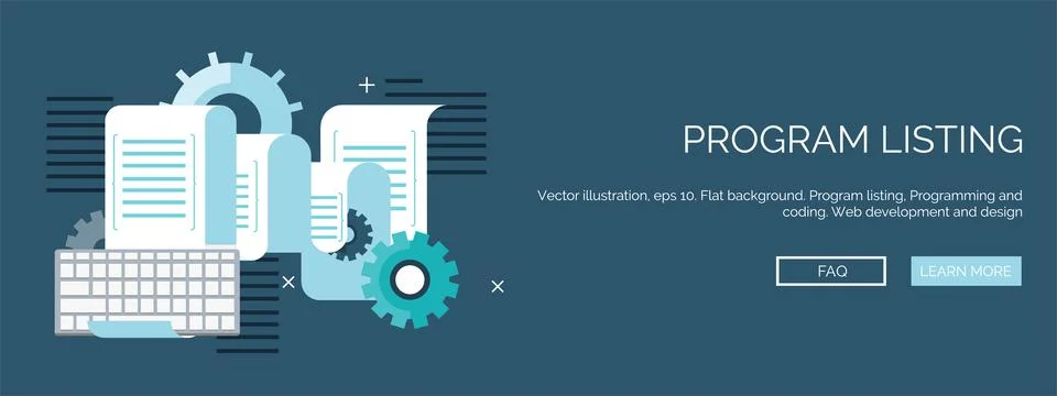Vector illustration. Flat background. Coding, programming. SEO. Search engine Stockillustratie
