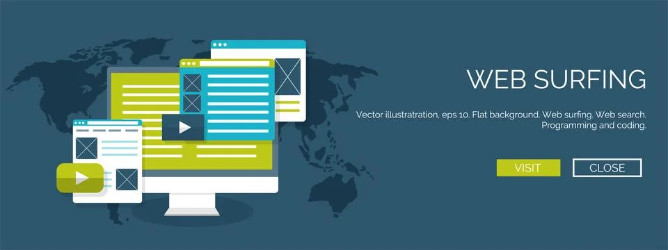 Vector illustration. Flat background. Coding, programming. SEO. Search engine Stock Illustration
