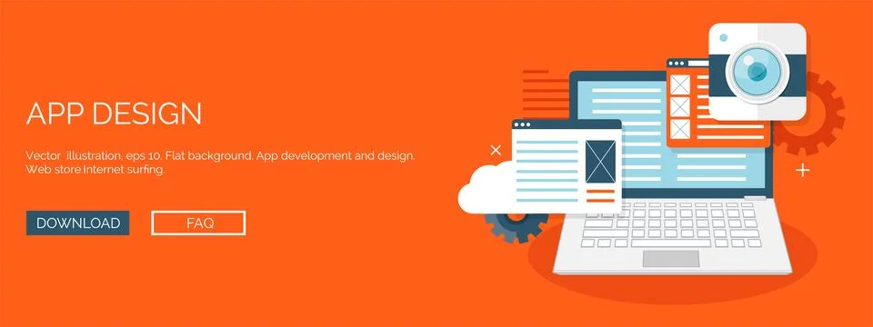 Vector illustration. Flat background. Coding, programming. SEO. Search engine Stockillustratie