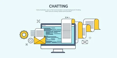 Vector illustration. Flat background. Coding, programming. SEO. Search engine Stock Illustration