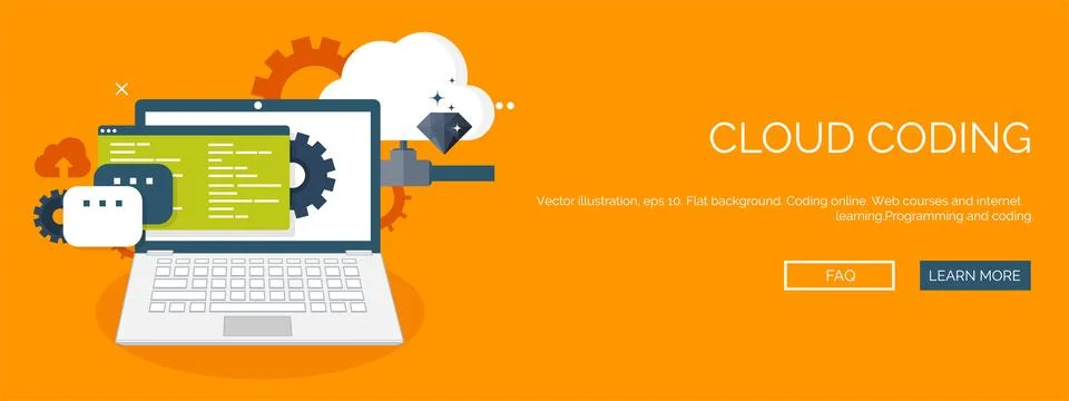 Vector illustration. Flat background. Coding, programming. SEO. Search engine Stock Illustration