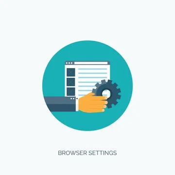 Vector illustration. Flat background. Coding programming SEO. Search engine Stock Illustration