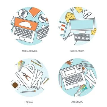 Vector illustration. Flat background. Coding programming SEO. Search engine Illustrazione stock