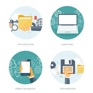 Vector illustration. Flat background. Coding programming SEO. Search engine Stockillustratie