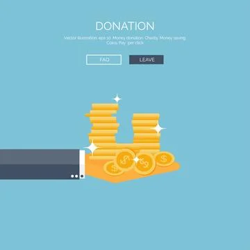 Vector illustration. Flat background with hand ,money. Monay making and saving Stock Illustration