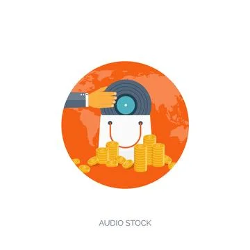 Vector illustration. Flat background with money bag. Money making. Bank deposit Stock Illustration