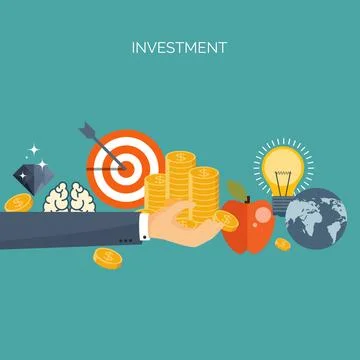 Vector illustration. Flat background with money. Money making. Bank deposit Illustrazione stock