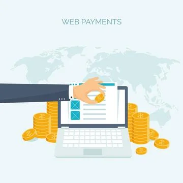 Vector illustration. Flat background with money. Money making. Bank deposit Stock Illustration