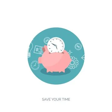 Vector illustration. Flat background with money bag. Money making. Bank deposit Illustrazione stock