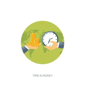 Vector illustration. Flat background with money bag. Money making. Bank deposit Stock Illustration
