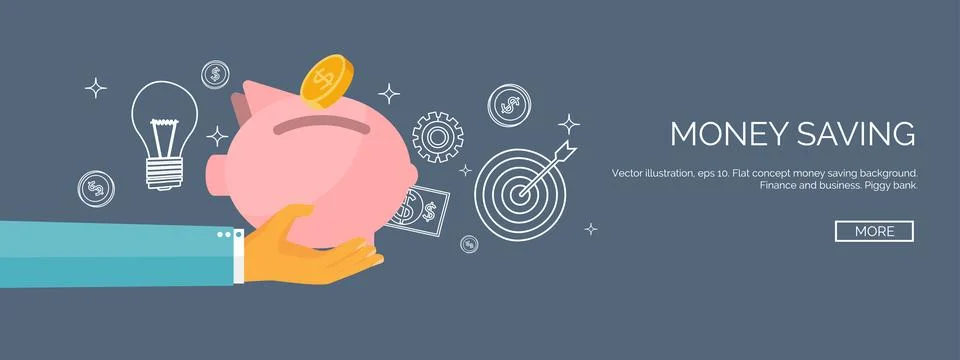 Vector illustration. Flat background with money bag. Money making. Bank deposit Illustrazione stock