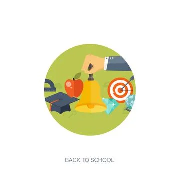 Vector illustration. Flat backgrounds set. Distance education,learning. Online Illustrazione stock