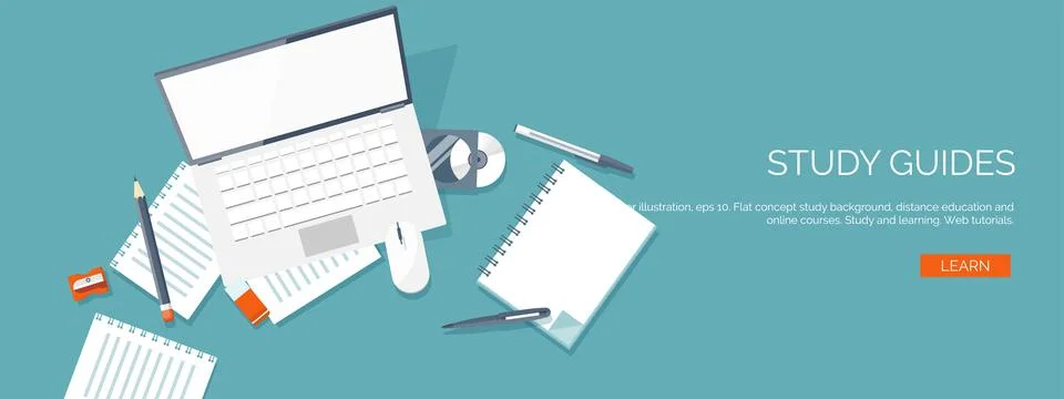 Vector illustration. Flat backgrounds set. Distance education,learning. Online 스톡 일러스트