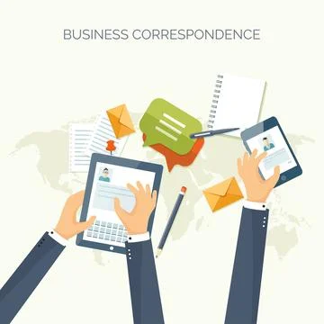 Vector illustration. Flat backgrounds set. Social media and chatting. Global Stock-Illustration