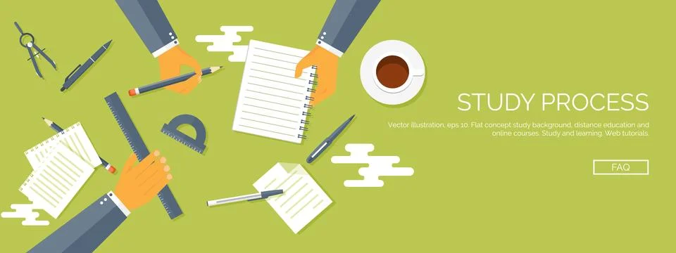 Vector illustration. Flat backgrounds set. Distance education,learning. Online Stock Illustration