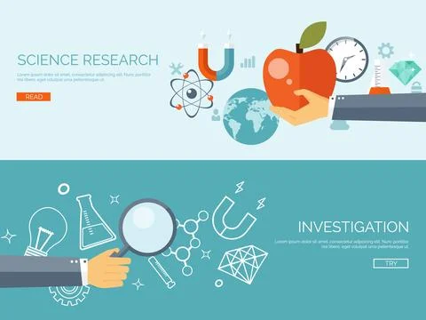 Vector illustration. Flat backgrounds set. Distance education,learning. Online Illustrazione stock