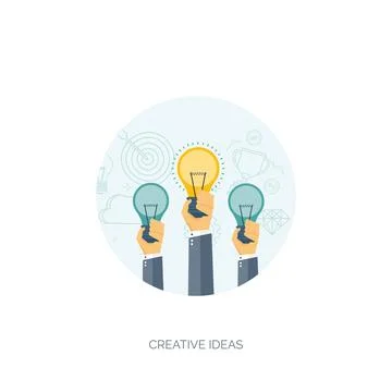 Vector illustration. Flat backgrounds set. New ideas, smart solutions. Business 스톡 일러스트