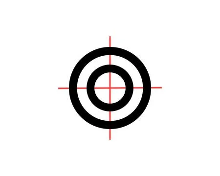 Vector illustration of a flat black target icon Stock Illustration
