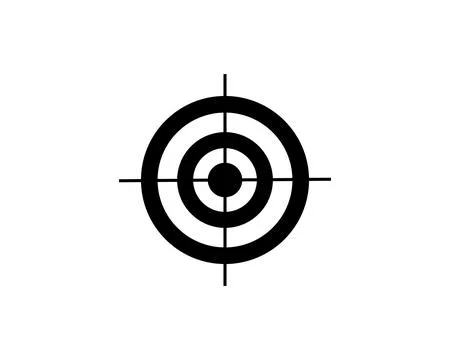 Vector illustration of a flat black target icon Stock Illustration