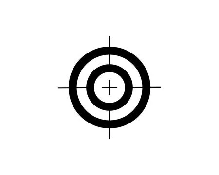 Vector illustration of a flat black target icon Stock Illustration