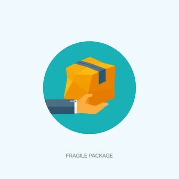 Vector illustration. Flat carton box. Transport, packaging. Post service, online 库存插图