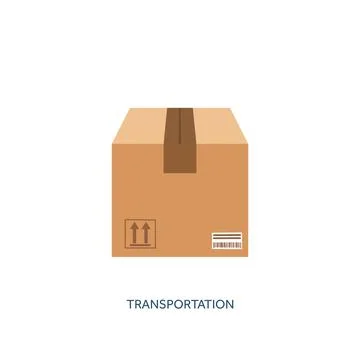 Vector illustration. Flat carton box. Transport packaging shipment. Post service 库存插图