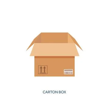 Vector illustration. Flat carton box. Transport packaging shipment. Post service イラスト素材